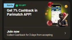 Parimatch Sports cashback bonus