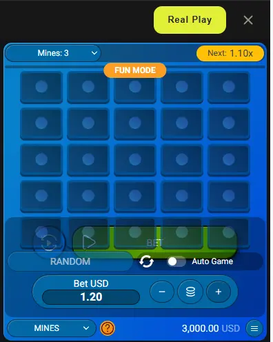 Mines playing strategy