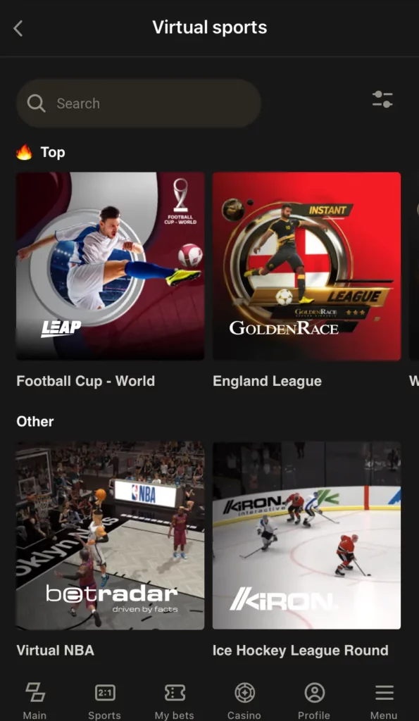 Virtual sports betting at Parimatch India