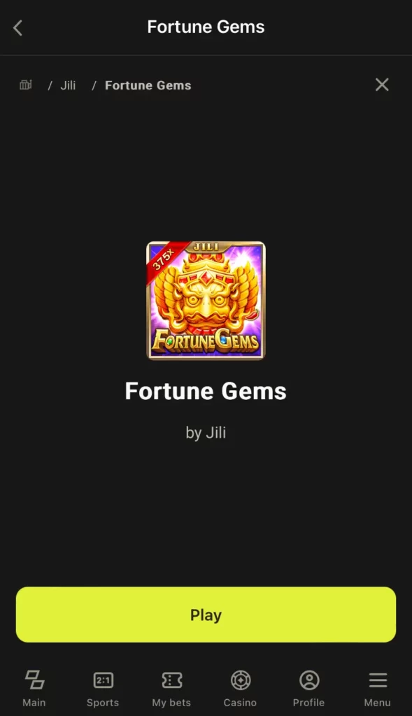 Fortune Gems slot at Parimatch