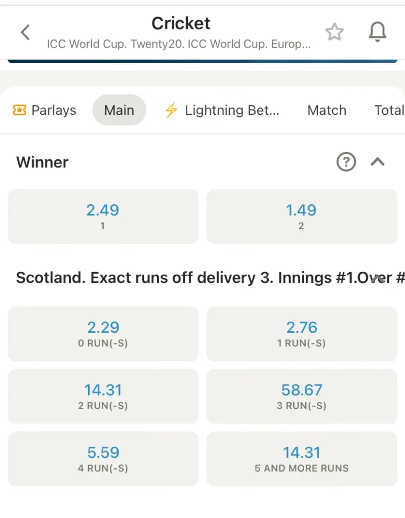 Check odds at Parimatch