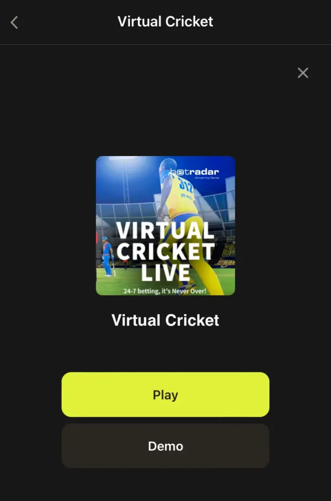 Virtual Live Cricket at Parimatch