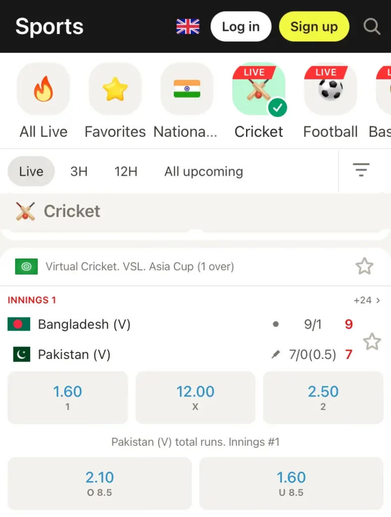 Prematch Betting