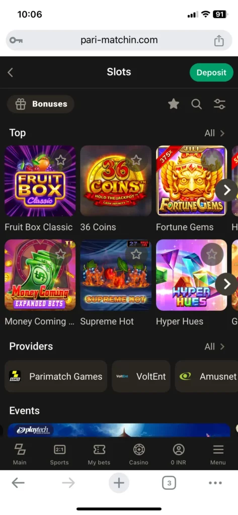 Search for the Aviator game in the casino section