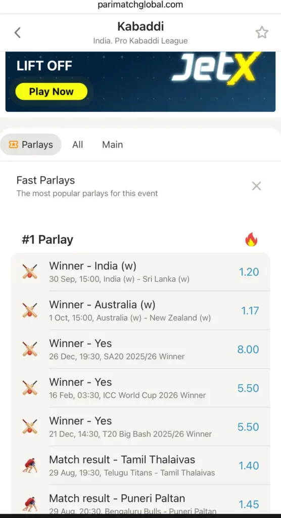 Kabaddi Betting Market 