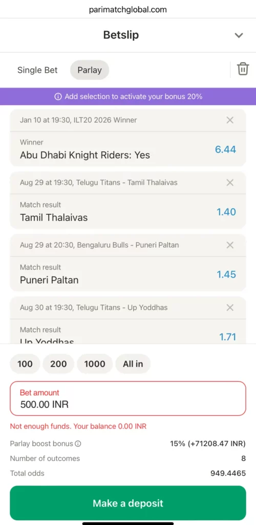 Bet on Kabaddi 