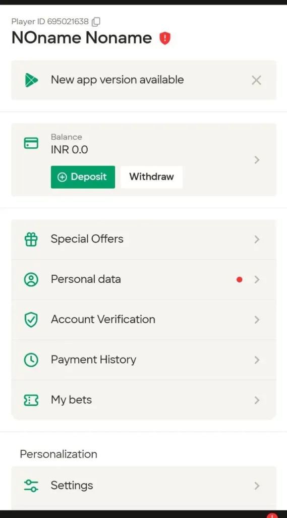 make deposit at Parimatch