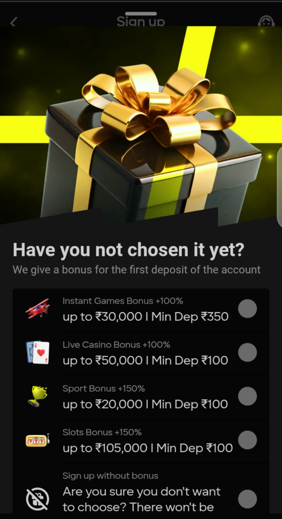 Parimatch welcome bonuses