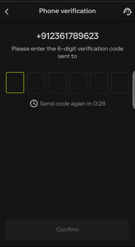 Parimatch phone verification